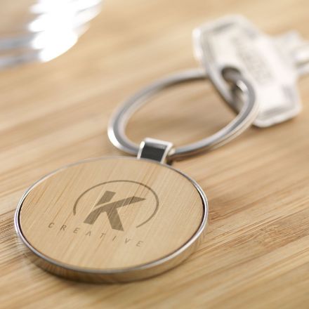 bamboo key circle sleutelhanger