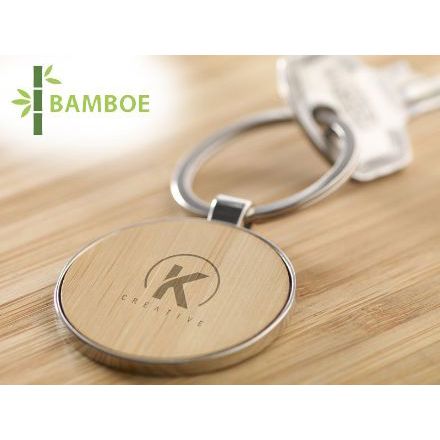 bamboo key circle sleutelhanger