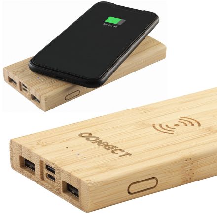 bamboe 8000 mah draadloze oplader