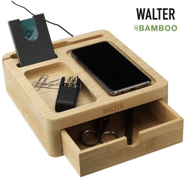 walter bamboe big dock 15w organizer en oplader
