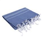 hammam handdoek van katoen en textielafval - blauw