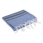 hammam handdoek van katoen en textielafval - licht blauw