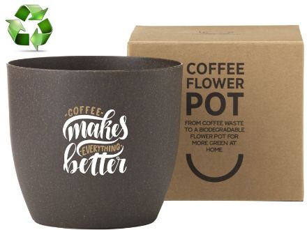 composteerbare bloempot van koffiedrap