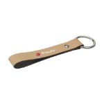 sleutelhanger van gerecycleerd leder - beige