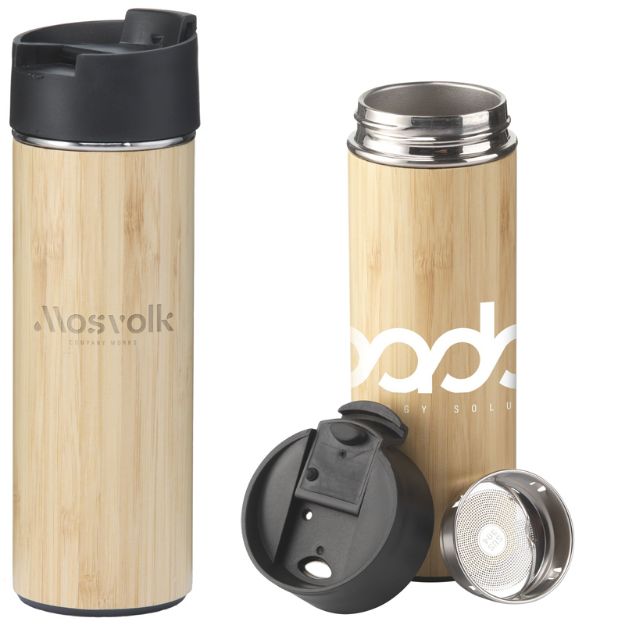 sakura 360 ml bamboe thermosfles/thermosbeker