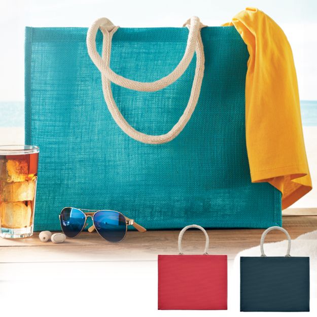 jute tas met katoenen hengsels