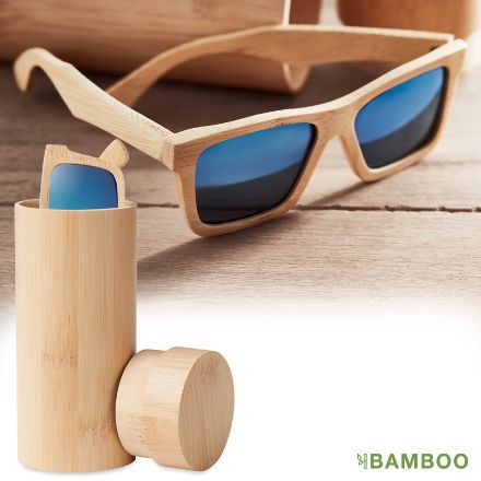 bamboe zonnebril in bamboe bril