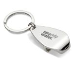 metalen sleutelhanger met flessenopener.