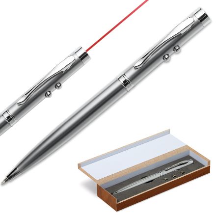 multifunctionele, zilverkleurige laserpointer