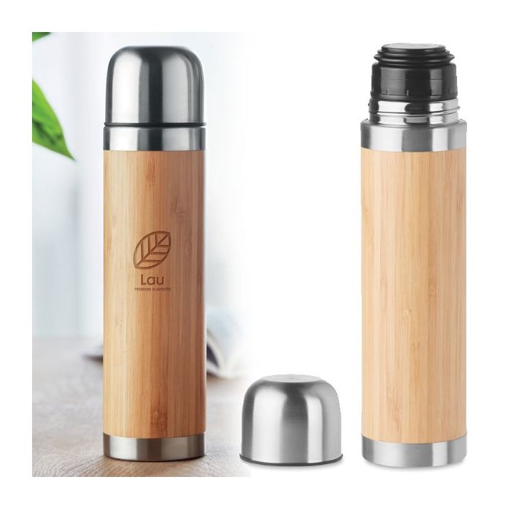 chan bamboo thermosfles met bamboe