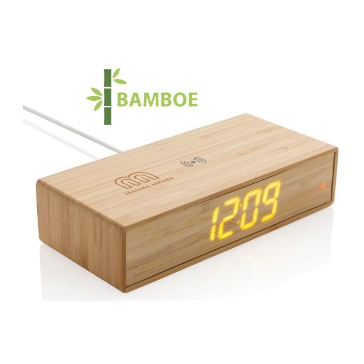 bamboe alarmklok 5w draadloze oplader