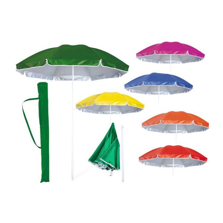 strand parasol uv bescherming en draagtas.