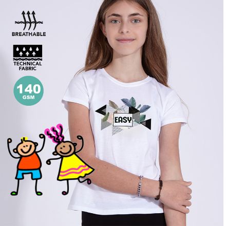 kinder t-shirt 100% katoen, 140 gr/m2