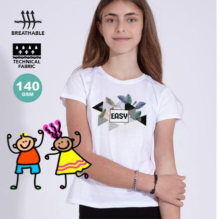 kinder t-shirt 100&percnt; katoen, 140 gr/m2 Krusl