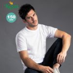 t-shirtvvolwassene wit 150 gr maten van s tot 3xl