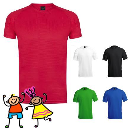 kinder t-shirt polyester 135 gr maten:4-5/10-12 Te