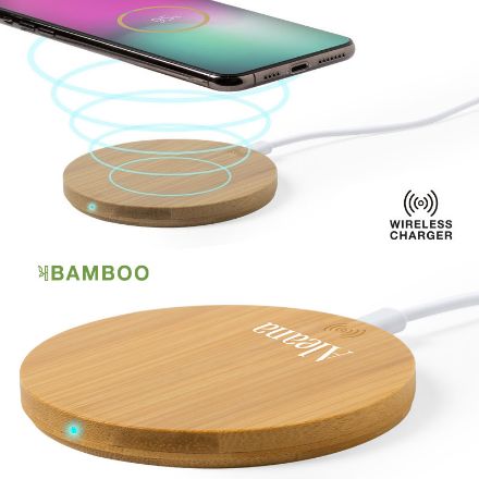 bamboe draadloze oplader hebant