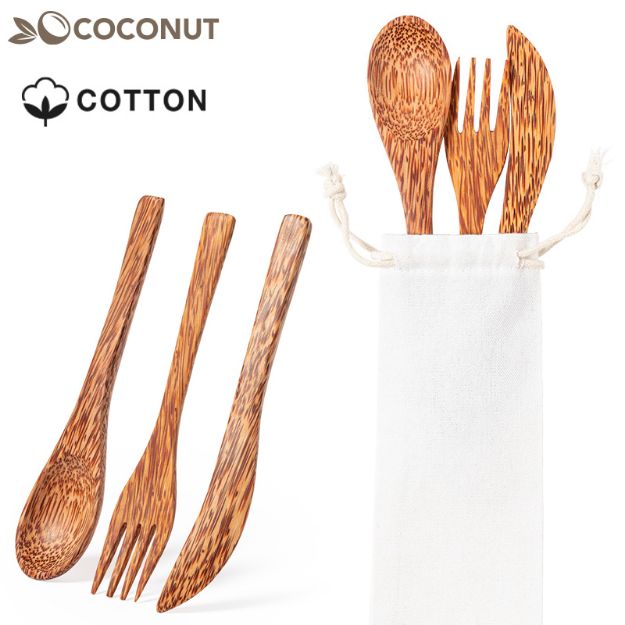 bestek set van kokosnoot socex