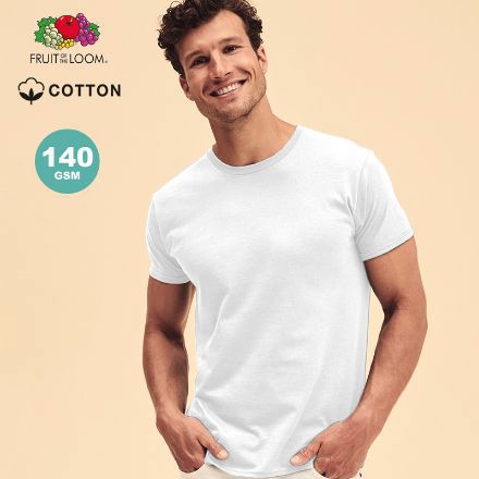 wit t-shirt katoen 140 gr fruit of the loom Iconic