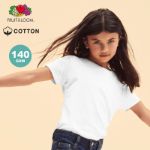 wit kinder t-shirt 140 gr katoen fruit of the loom
