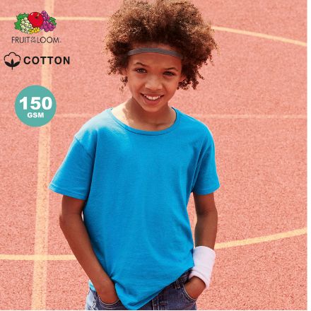 kinder t-shirt 150 gr katoen fruit of the loom