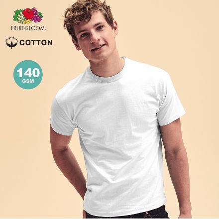 wit t-shirt 140 gr katoen fruit of the loom Origin