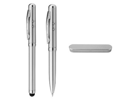 lapoint. metalen pen,led en laser blauwschrijvend