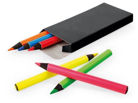 memling. potlodendoosje met 6 gekleurde potloden