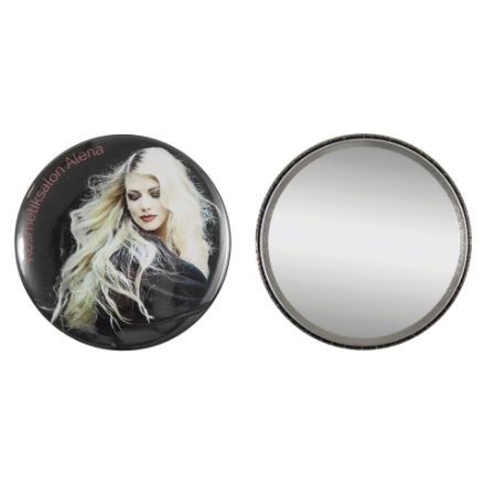 metalen button 75mm met spiegel custom made