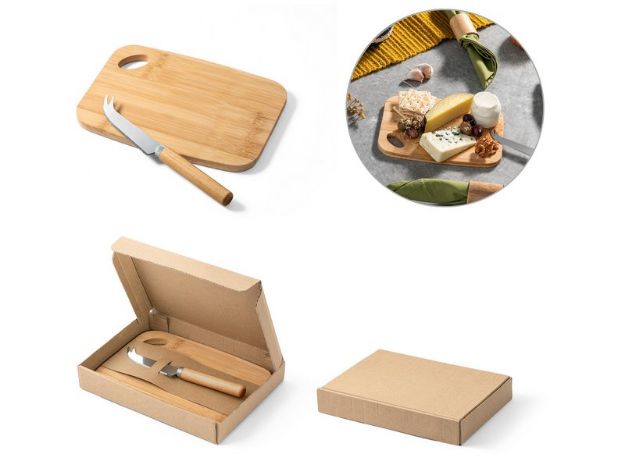 cappero. set van plank met kaasmesje