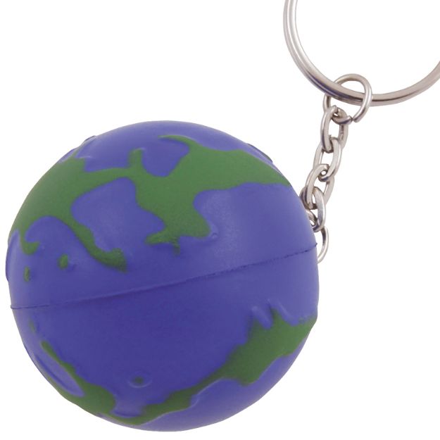 anti-stress wereldbol met sleutelhanger