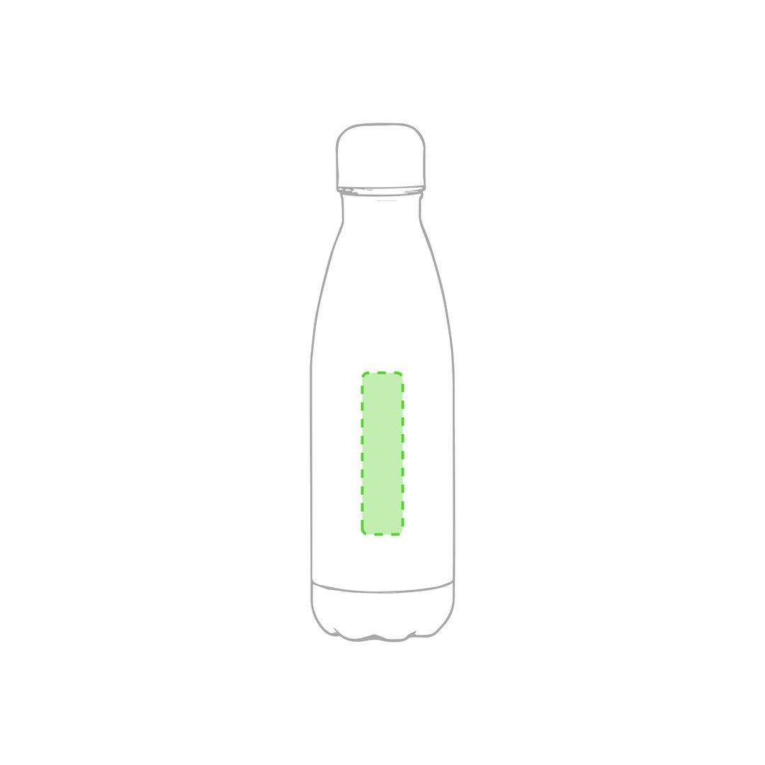 Centered side of the bottle (2 x 8 cm)