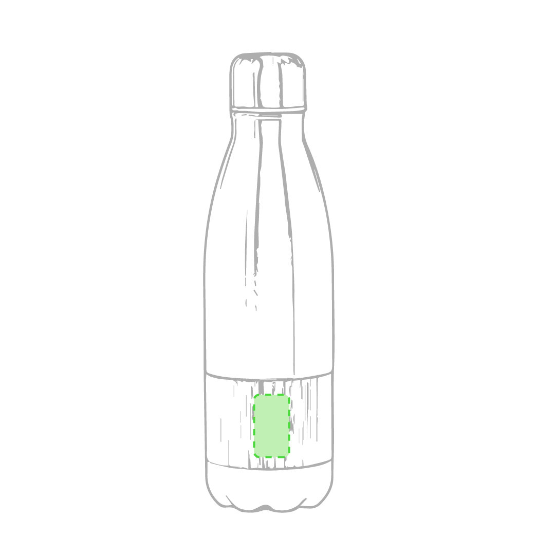 Centered on the side of bottle (2 x 3,5 cm)