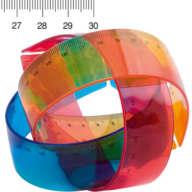 flexibele plastic liniaal, 30 cm.