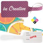 water- en scheurvast papieren kofferlabel. custom