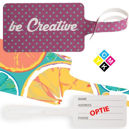 water- en scheurvast papieren kofferlabel. custom