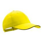baseball cap van 100% geborsteld katoen. - geel