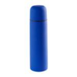 rvs thermosfles met rubberen afwerking, 500 ml. - blauw