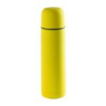 rvs thermosfles met rubberen afwerking, 500 ml. - geel