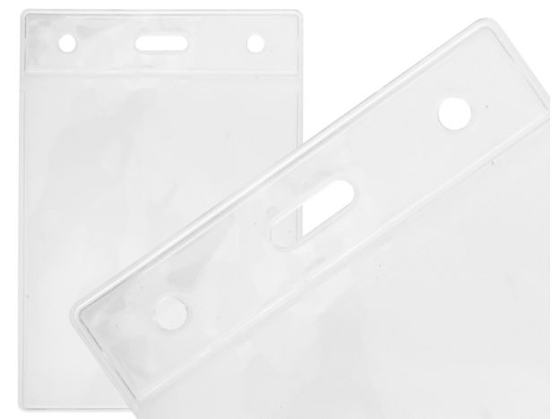 transparant plastic pashouder voor lanyards.