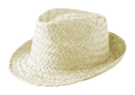 unisex stro hoed, zonder band. - wit