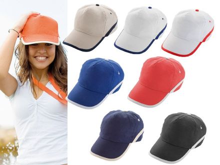 baseball cap met 5 panels en klittenbandsluiting