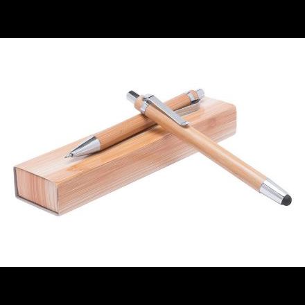 bamboe pennenset met touch balpen en vulpotlood