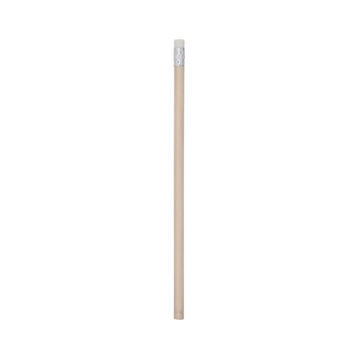 houten potlood met gekleurde gum. - wit