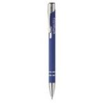 metalen pen met rubber coating rus blauwschrijvend - blauw