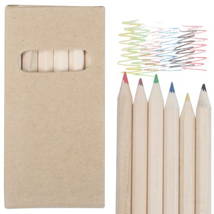 6 houten kleurpotloden tete
