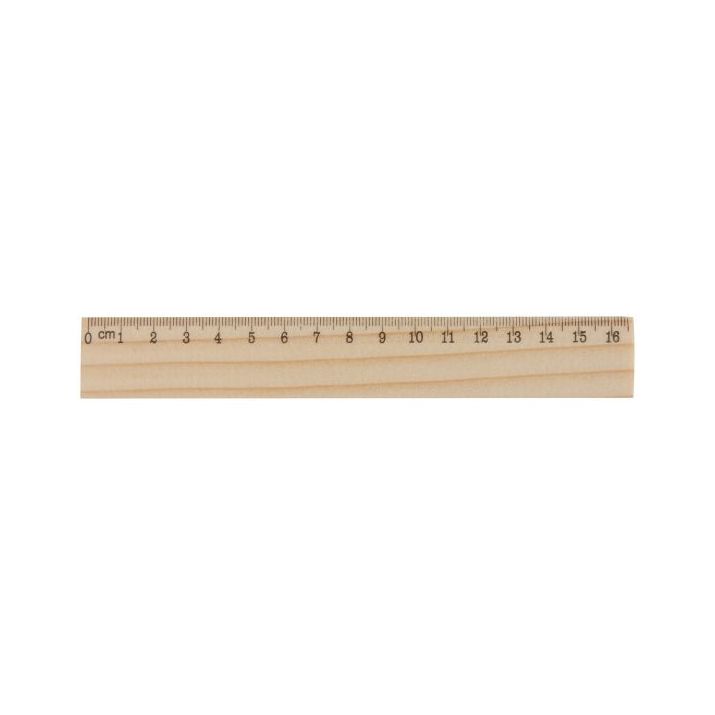 houten liniaal, 16 cm.