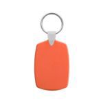 simpele, plastic sleutelhanger met metalen ring. - oranje