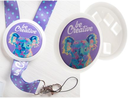 lanyard button met epoxy druk custom made