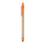gerecycleerde papieren stylus pen blauwschrijvend - oranje